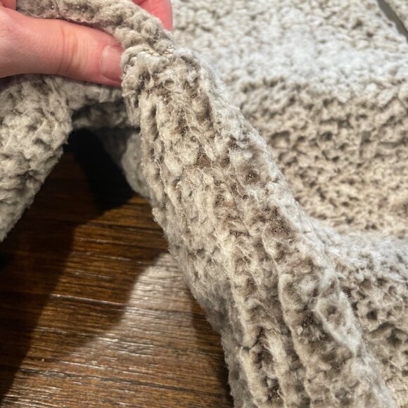 Weatherproof Men's M 1/4 Zip Sweater Faux Fur Sherpa Brown Tan Polyester Teddy - Picture 3 of 11